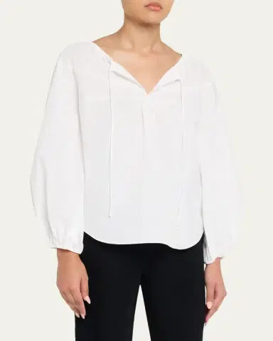 Vince Shirred Long-Sleeve Top | Thumbnail 4 Vince Shirred Long-Sleeve Top | Thumbnail 4