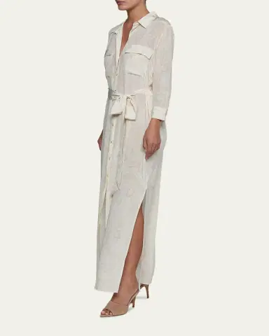 L'Agence Cameron Paisley Silk Long Shirtdress | Thumbnail 4 L'Agence Cameron Paisley Silk Long Shirtdress | Thumbnail 4
