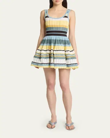 Alaïa Sleeveless Striped Crinoline Knit Mini Dress | Thumbnail 2 Alaïa Sleeveless Striped Crinoline Knit Mini Dress | Thumbnail 2