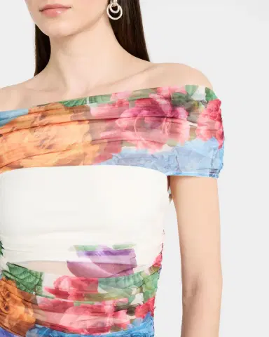 Alice + Olivia Isadola Folded Off-Shoulder Ruched Top | Thumbnail 4 Alice + Olivia Isadola Folded Off-Shoulder Ruched Top | Thumbnail 4