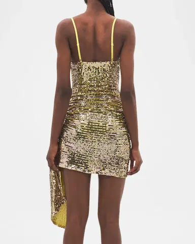 AREA Wrapped Sequin Mini Dress | Thumbnail 2 AREA Wrapped Sequin Mini Dress | Thumbnail 2