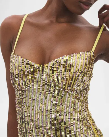 AREA Wrapped Sequin Mini Dress | Thumbnail 4 AREA Wrapped Sequin Mini Dress | Thumbnail 4