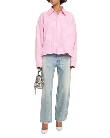 Balenciaga Folded Striped Cotton Boxy Button-Down Shirt | Thumbnail 1 Balenciaga Folded Striped Cotton Boxy Button-Down Shirt | Thumbnail 1