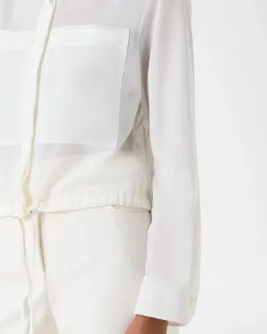 Akris Cotton Drawstring Collared Blouson Shirt | Thumbnail 4 Akris Cotton Drawstring Collared Blouson Shirt | Thumbnail 4