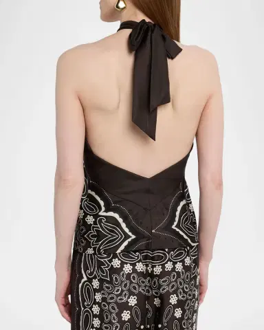 Nili Lotan Solal Silk Halter Top | Thumbnail 2 Nili Lotan Solal Silk Halter Top | Thumbnail 2