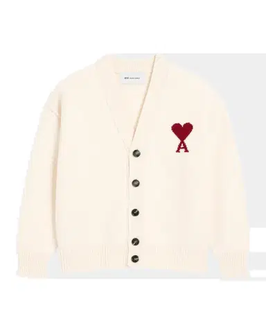 AMI PARIS Men's Wool Ami de Coeur Intarsia Cardigan | Thumbnail 2 AMI PARIS Men's Wool Ami de Coeur Intarsia Cardigan | Thumbnail 2