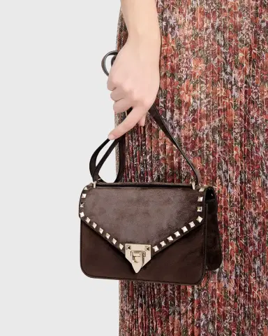 Valentino Garavani Rockstud Suede Shoulder Bag | Thumbnail 2 Valentino Garavani Rockstud Suede Shoulder Bag | Thumbnail 2