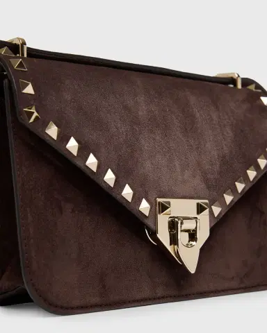 Valentino Garavani Rockstud Suede Shoulder Bag | Thumbnail 6 Valentino Garavani Rockstud Suede Shoulder Bag | Thumbnail 6