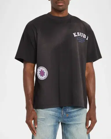 Ksubi Men's Genesis Ekcess Logo-Embroidered Cotton T-shirt | Thumbnail 3 Ksubi Men's Genesis Ekcess Logo-Embroidered Cotton T-shirt | Thumbnail 3
