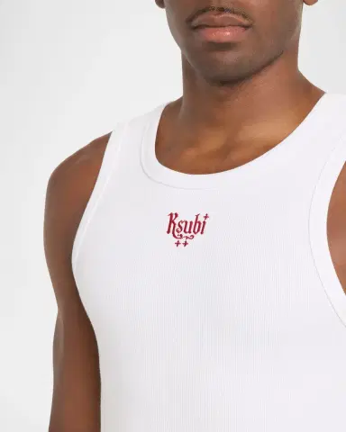 Ksubi Men's Paise Debut Logo-Embroidered Rib-Knit Singlet | Thumbnail 4 Ksubi Men's Paise Debut Logo-Embroidered Rib-Knit Singlet | Thumbnail 4