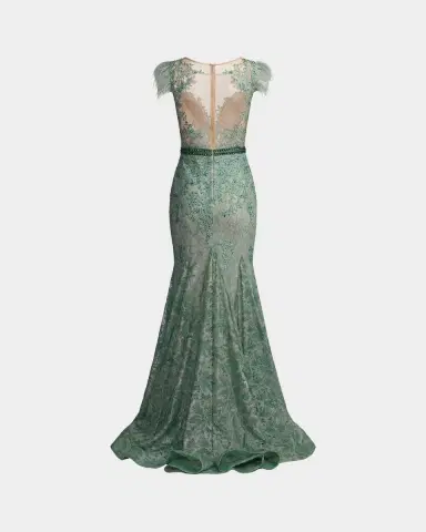 Mac Duggal Embellished Lace Trumpet Gown | Thumbnail 6 Mac Duggal Embellished Lace Trumpet Gown | Thumbnail 6