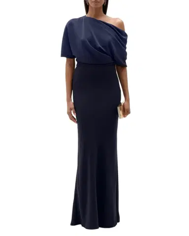 Amsale Asymmetric Draped Bodice Long Gown | Thumbnail 1 Amsale Asymmetric Draped Bodice Long Gown | Thumbnail 1