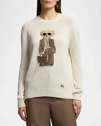Ralph Lauren Collection Polo Bear Silk Crewneck Sweater | Thumbnail 3 Ralph Lauren Collection Polo Bear Silk Crewneck Sweater | Thumbnail 3