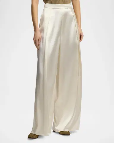 Ralph Lauren Collection Luxury Satin Wide-Leg Trousers | Thumbnail 3 Ralph Lauren Collection Luxury Satin Wide-Leg Trousers | Thumbnail 3