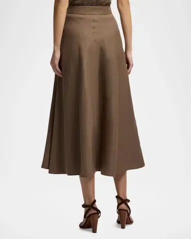 Ralph Lauren Collection Classic Linen A-Line Midi Skirt | Thumbnail 2 Ralph Lauren Collection Classic Linen A-Line Midi Skirt | Thumbnail 2