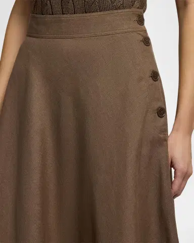 Ralph Lauren Collection Classic Linen A-Line Midi Skirt | Thumbnail 4 Ralph Lauren Collection Classic Linen A-Line Midi Skirt | Thumbnail 4