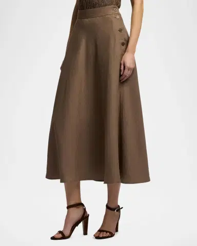 Ralph Lauren Collection Classic Linen A-Line Midi Skirt | Thumbnail 5 Ralph Lauren Collection Classic Linen A-Line Midi Skirt | Thumbnail 5