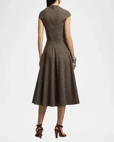 Ralph Lauren Collection Twill Jersey Midi Dress | Thumbnail 2 Ralph Lauren Collection Twill Jersey Midi Dress | Thumbnail 2