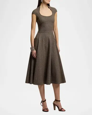 Ralph Lauren Collection Twill Jersey Midi Dress | Thumbnail 3 Ralph Lauren Collection Twill Jersey Midi Dress | Thumbnail 3