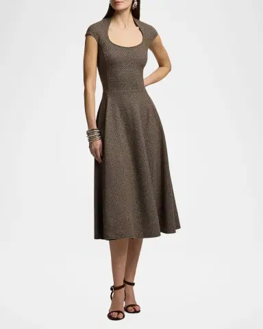 Ralph Lauren Collection Twill Jersey Midi Dress | Thumbnail 5 Ralph Lauren Collection Twill Jersey Midi Dress | Thumbnail 5