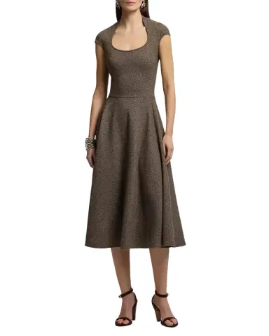 Ralph Lauren Collection Twill Jersey Midi Dress | Thumbnail 1 Ralph Lauren Collection Twill Jersey Midi Dress | Thumbnail 1