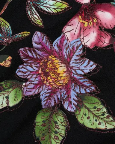Johnny Was Raw-Cut Floral Embroidered Cotton T-Shirt | Thumbnail 5 Johnny Was Raw-Cut Floral Embroidered Cotton T-Shirt | Thumbnail 5