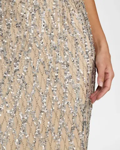 Mac Duggal Diamond Lattice Embroidered Column Gown | Thumbnail 4 Mac Duggal Diamond Lattice Embroidered Column Gown | Thumbnail 4