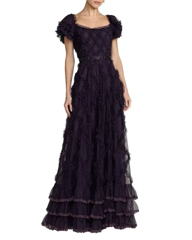 Beaded Waistband A-Line Gown Beaded Waistband A-Line Gown