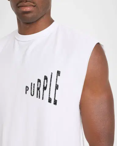 PURPLE Men's Cap Sleeve Cotton T-Shirt | Thumbnail 4 PURPLE Men's Cap Sleeve Cotton T-Shirt | Thumbnail 4