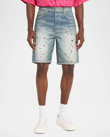 PURPLE Men's P059 Embellished Denim Shorts | Thumbnail 3 PURPLE Men's P059 Embellished Denim Shorts | Thumbnail 3