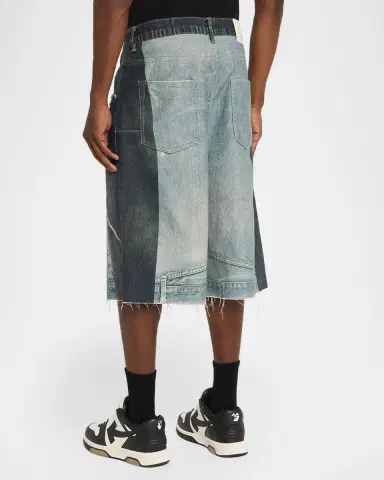 PURPLE Men's Upside-Down Distressed Hem Denim Shorts | Thumbnail 2 PURPLE Men's Upside-Down Distressed Hem Denim Shorts | Thumbnail 2