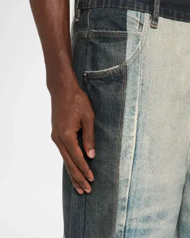 PURPLE Men's Upside-Down Distressed Hem Denim Shorts | Thumbnail 4 PURPLE Men's Upside-Down Distressed Hem Denim Shorts | Thumbnail 4