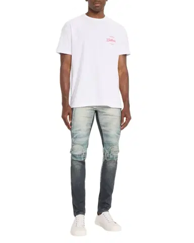 PURPLE Men's Upside Down Patchwork Skinny Jeans | Thumbnail 1 PURPLE Men's Upside Down Patchwork Skinny Jeans | Thumbnail 1