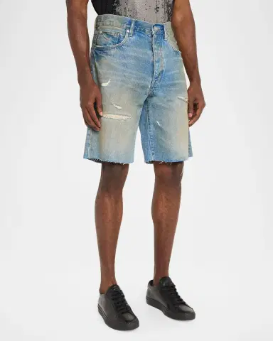 PURPLE Men's Distressed Denim Shorts | Thumbnail 3 PURPLE Men's Distressed Denim Shorts | Thumbnail 3