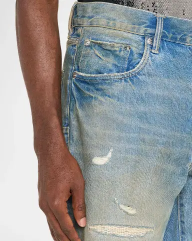 PURPLE Men's Distressed Denim Shorts | Thumbnail 4 PURPLE Men's Distressed Denim Shorts | Thumbnail 4