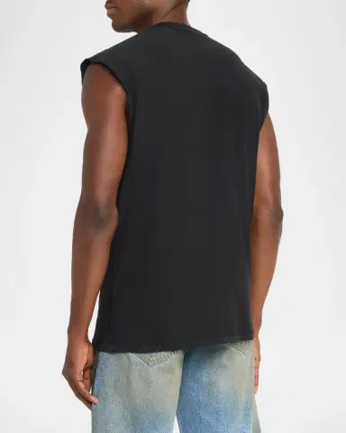 PURPLE Men's ogo Abstract Cotton Sleeveless T-Shirt | Thumbnail 2 PURPLE Men's ogo Abstract Cotton Sleeveless T-Shirt | Thumbnail 2