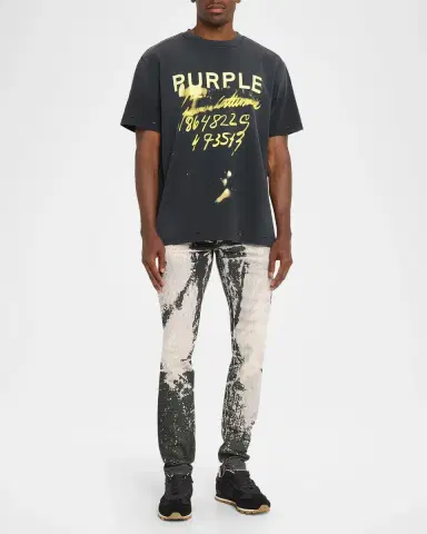 PURPLE Men's Trompe L 'oeil Skinny Jeans | Thumbnail 2 PURPLE Men's Trompe L 'oeil Skinny Jeans | Thumbnail 2