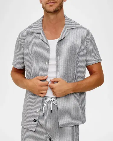 Rails Men's Amalfi Deck-Striped Seersucker Shirt | Thumbnail 3 Rails Men's Amalfi Deck-Striped Seersucker Shirt | Thumbnail 3