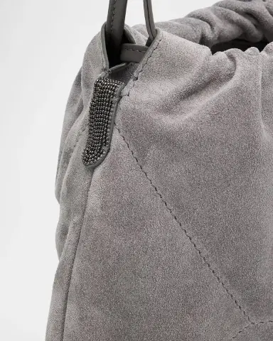 Brunello Cucinelli Suede Drawstring Shoulder Bag | Thumbnail 5 Brunello Cucinelli Suede Drawstring Shoulder Bag | Thumbnail 5