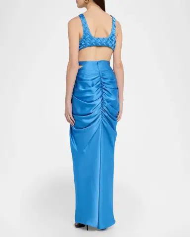 Et Ochs Magdalen Smocked Cutout Column Gown | Thumbnail 2 Et Ochs Magdalen Smocked Cutout Column Gown | Thumbnail 2