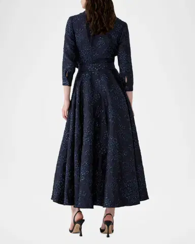 Carolina Herrera 3/4-Sleeve Jacquard Midi Shirtdress | Thumbnail 2 Carolina Herrera 3/4-Sleeve Jacquard Midi Shirtdress | Thumbnail 2