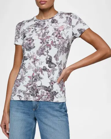 L'Agence Ressi Short-Sleeve Butterfly Vine Tee | Thumbnail 2 L'Agence Ressi Short-Sleeve Butterfly Vine Tee | Thumbnail 2