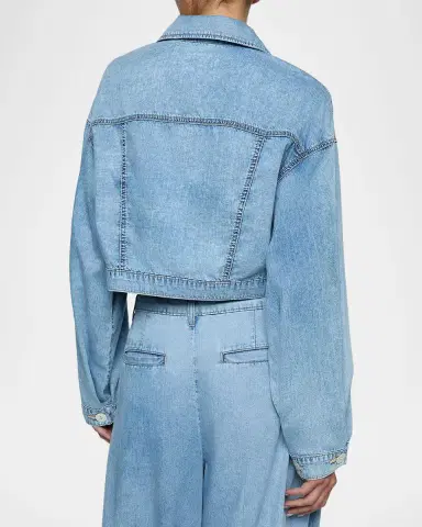 L'Agence Gaines Balloon-Sleeve Denim Jacket | Thumbnail 2 L'Agence Gaines Balloon-Sleeve Denim Jacket | Thumbnail 2