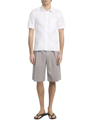 McQueen Men's Cotton Skull Jacquard Short-Sleeve Shirt | Thumbnail 1 McQueen Men's Cotton Skull Jacquard Short-Sleeve Shirt | Thumbnail 1