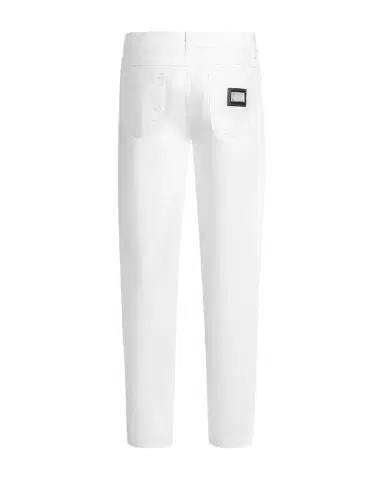 Dolce & Gabbana Men's White Denim Skinny Jeans | Thumbnail 1 Dolce & Gabbana Men's White Denim Skinny Jeans | Thumbnail 1