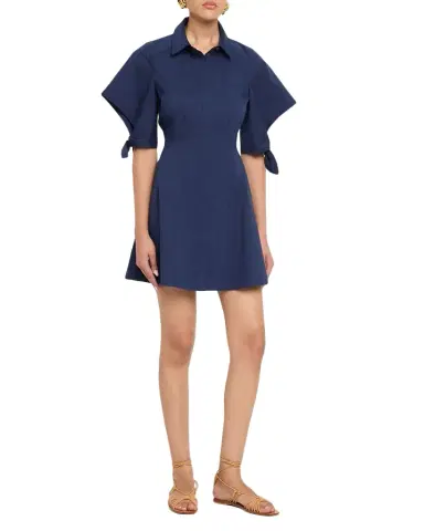 TANYA TAYLOR Corinna Tie-Cuff Mini Cotton Shirtdress | Thumbnail 1 TANYA TAYLOR Corinna Tie-Cuff Mini Cotton Shirtdress | Thumbnail 1