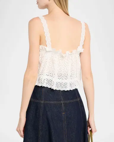 Ulla Johnson Isola Embroidered Eyelet Cotton Top | Thumbnail 2 Ulla Johnson Isola Embroidered Eyelet Cotton Top | Thumbnail 2