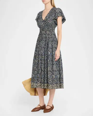 Ulla Johnson Lyria Printed Cotton Midi Dress | Thumbnail 3 Ulla Johnson Lyria Printed Cotton Midi Dress | Thumbnail 3