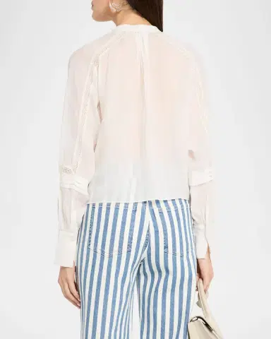 Veronica Beard Sawyer Ramie Blouse | Thumbnail 2 Veronica Beard Sawyer Ramie Blouse | Thumbnail 2