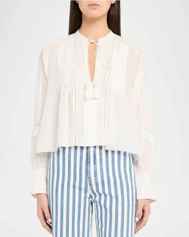 Veronica Beard Sawyer Ramie Blouse | Thumbnail 3 Veronica Beard Sawyer Ramie Blouse | Thumbnail 3